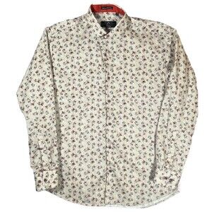 AVEGA Shirt Mens Large Long Sleeve Button Up Premium Club Wear 40cm $156 Retail